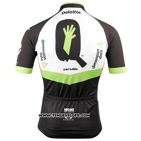 2017 Maillot Ciclismo Dimension Data Vert et Noir Manches Courtes et Cuissard